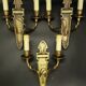 Set of 3 eagle appliques in Empire style - gilded bronze and green patina.