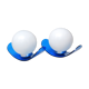 Paire d'appliques bleues années 70