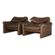 Maralunga Leather Armchairs by Vico Magistretti for Cassina, 1973