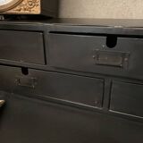 Matte black industrial secretary desk