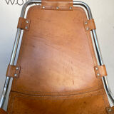 Vintage Chair Les Arcs in leather, published by Dal Vera, 1960s-70s