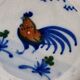 Large Vintage Hand-Painted Plate "Rooster and Foliage"
