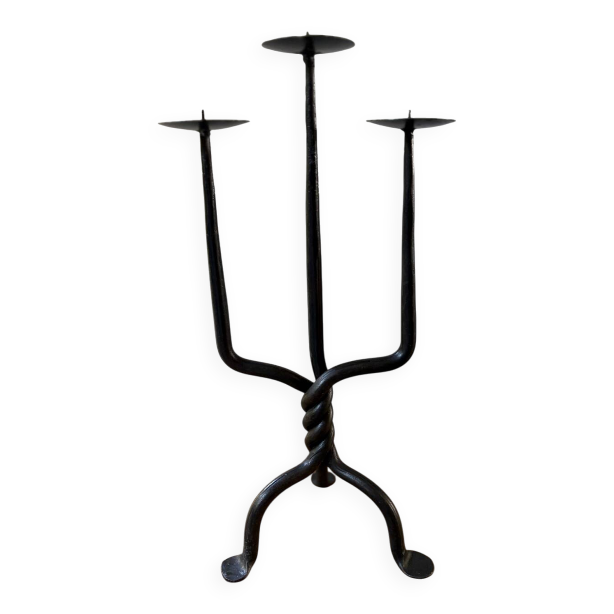 Antique wrought iron candlestick