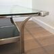 Table basse en chrome à double plateau en verre