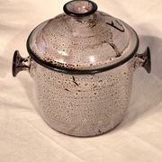 Cache-pot, Vase, Pot couvert, Vallauris motif « Aux Chardons » par E.Danie