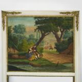 Large Louis XVI style trumeau mirror, 2nd half of the 19th century