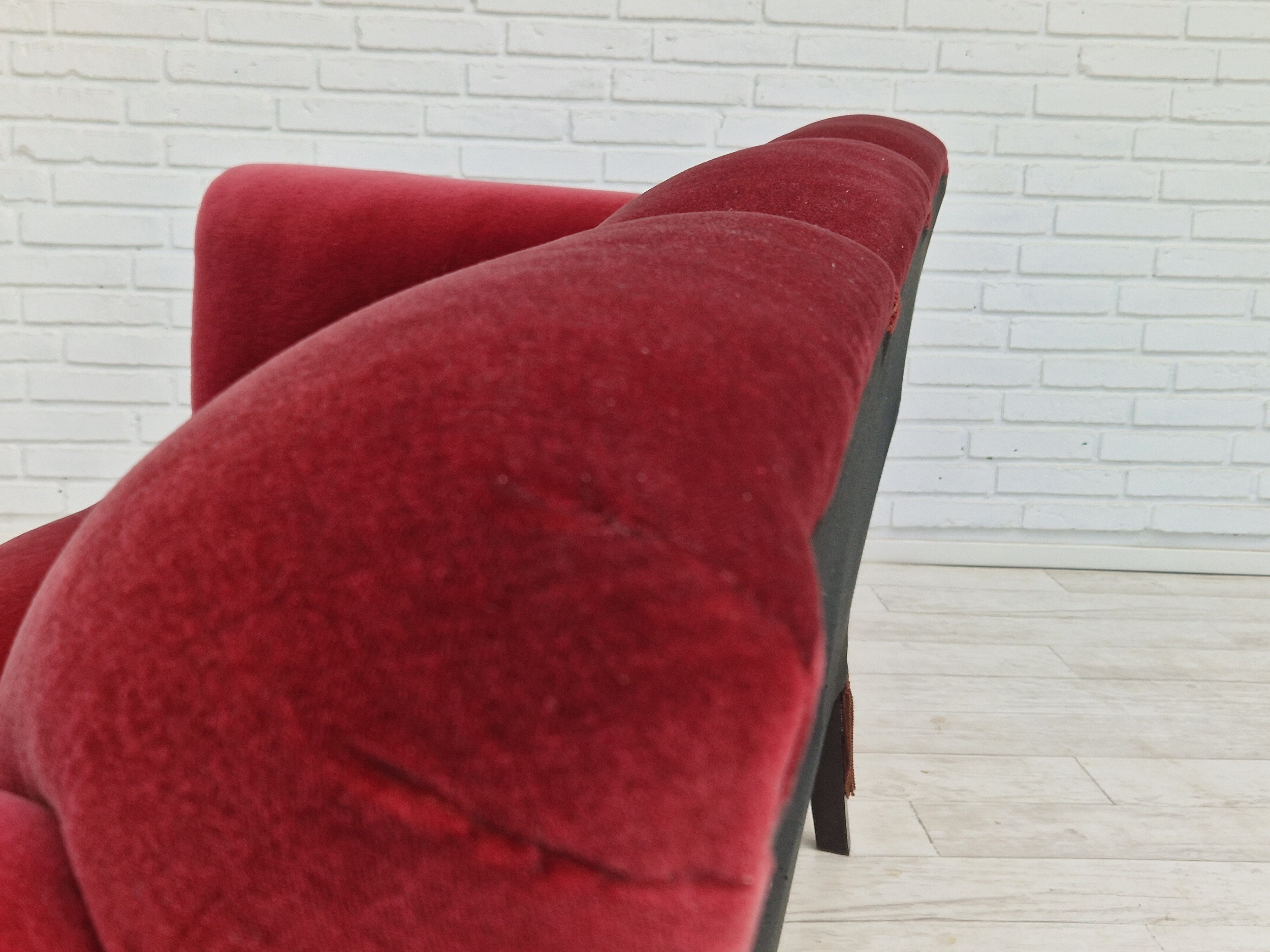 1960s, Danish vintage 2 seater sofa, velours