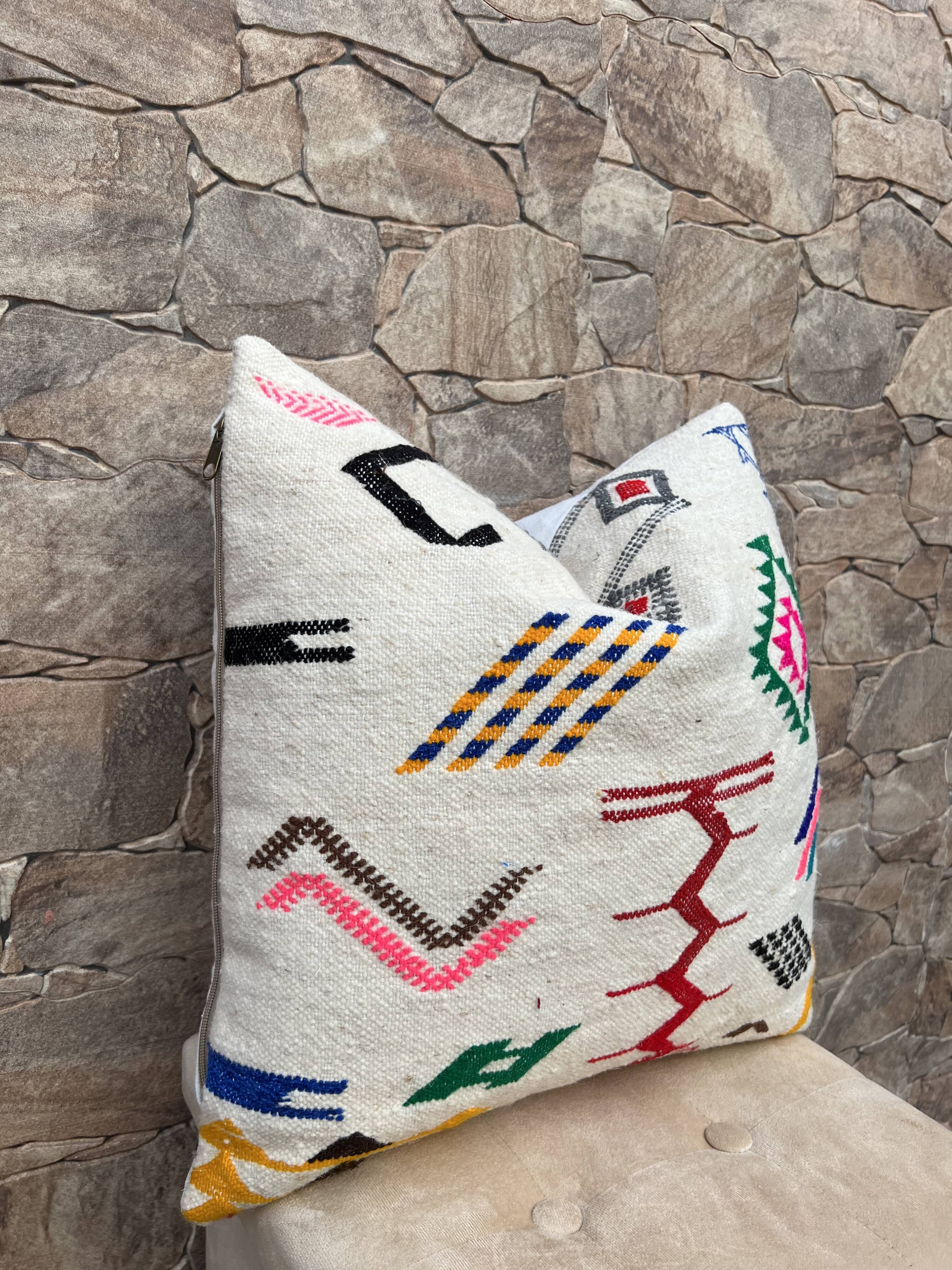 Azilal cushion cover / Authentic beni ourain cushion cover / Boho pillow cover