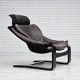 Chaise longue kroken, années 1970, design suédois par ake fribyter pour nelo, état d'origine.