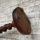 Side table walnut base turned wood