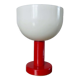 Red lacquered wood lamp and light diffuser in perspex 1980