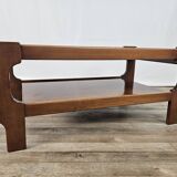 Teak coffee table with smoked glass top