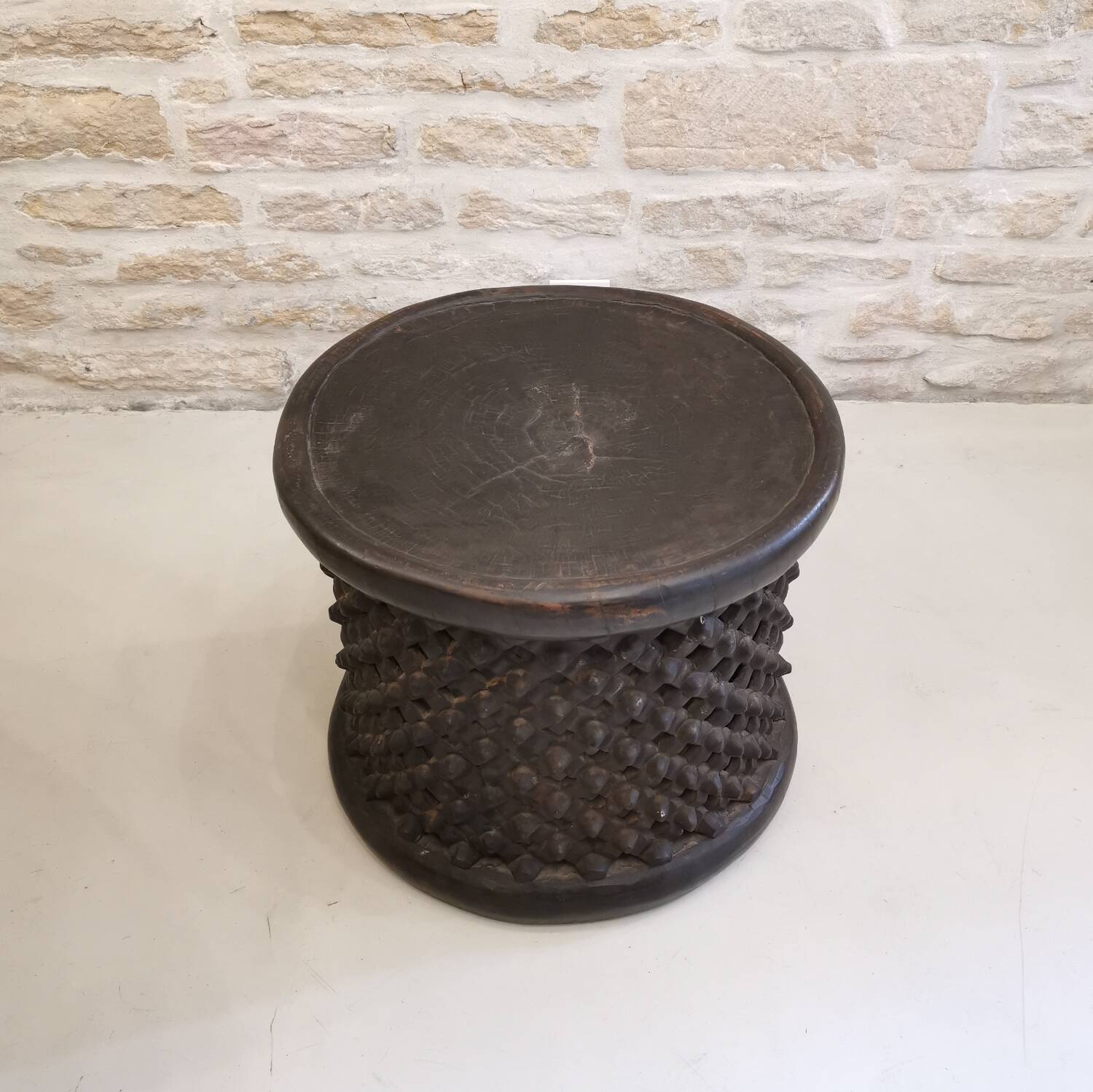 Bamileke African Art wooden coffee table / stool