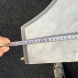 Half-moon console in wrought iron and marble