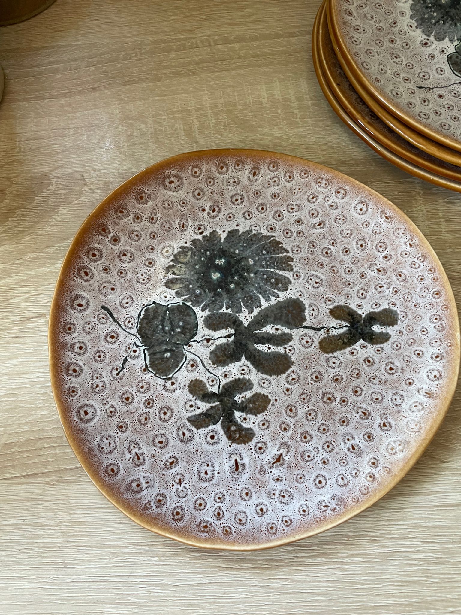 Set of 5 MBFA Pornic 70's dessert plates