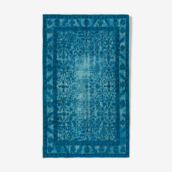 Handmade contemporary oriental 1970s 140 cm x 230 cm turquoise carpet