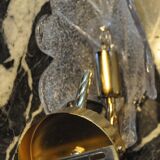 Frosted leaf wall lamp, murano glass, italy, 1970