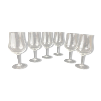 6 crystal Burgundy wine glasses