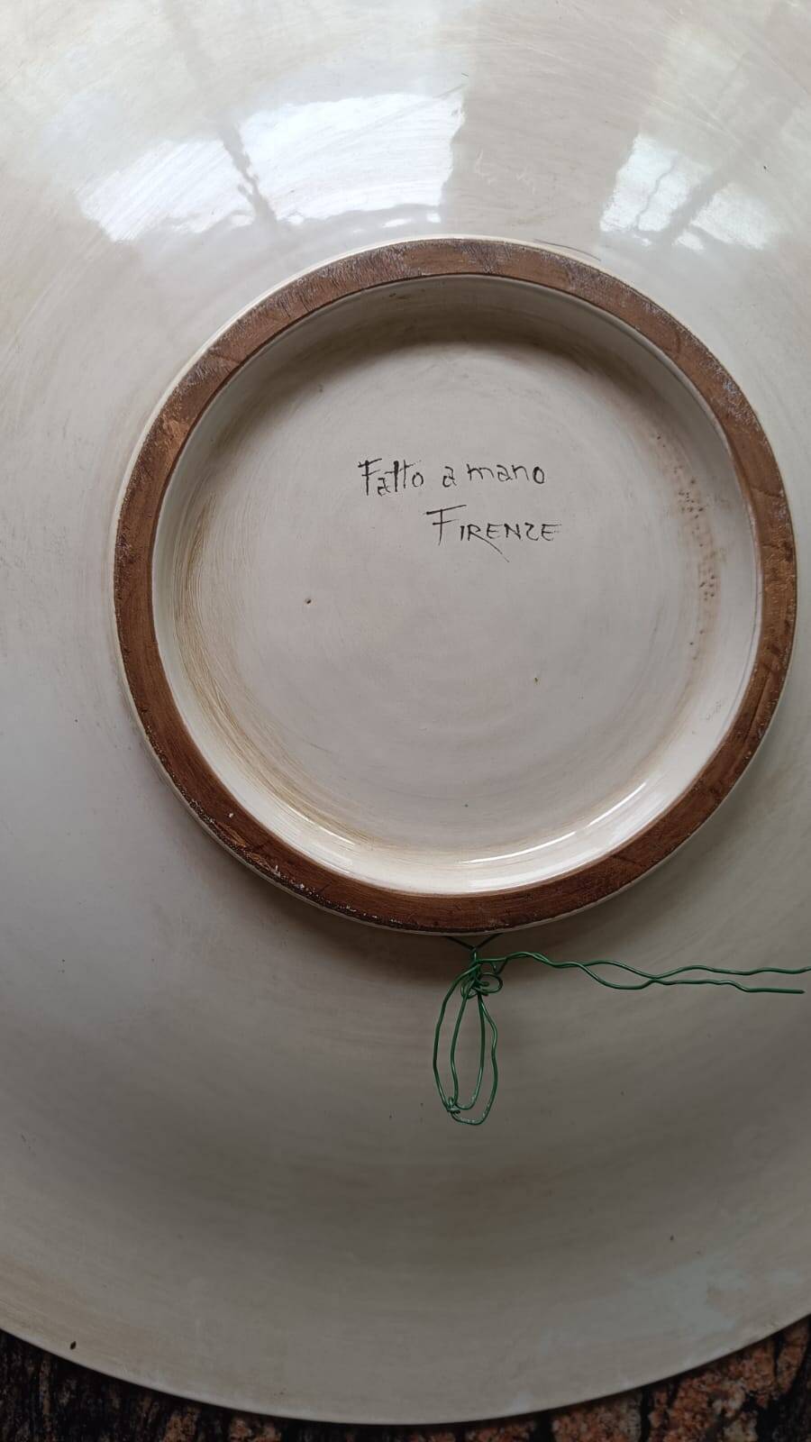 Large hand-painted Florentine wall plate 75 cm, Ricceri – Florence