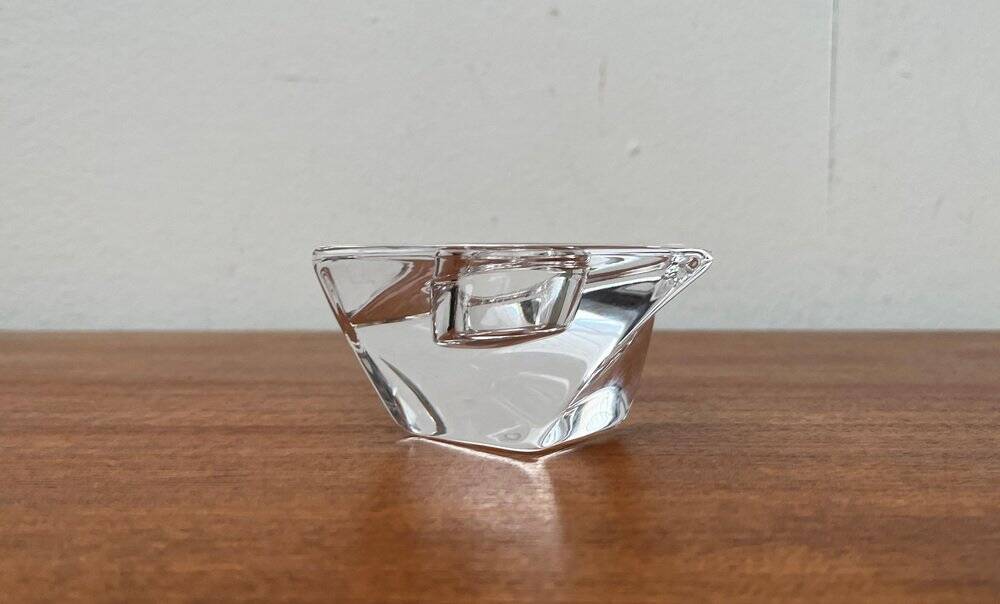Crystal candlestick from the Tornado vintage series by Jan Johanssen for Orrefors, Sweden.