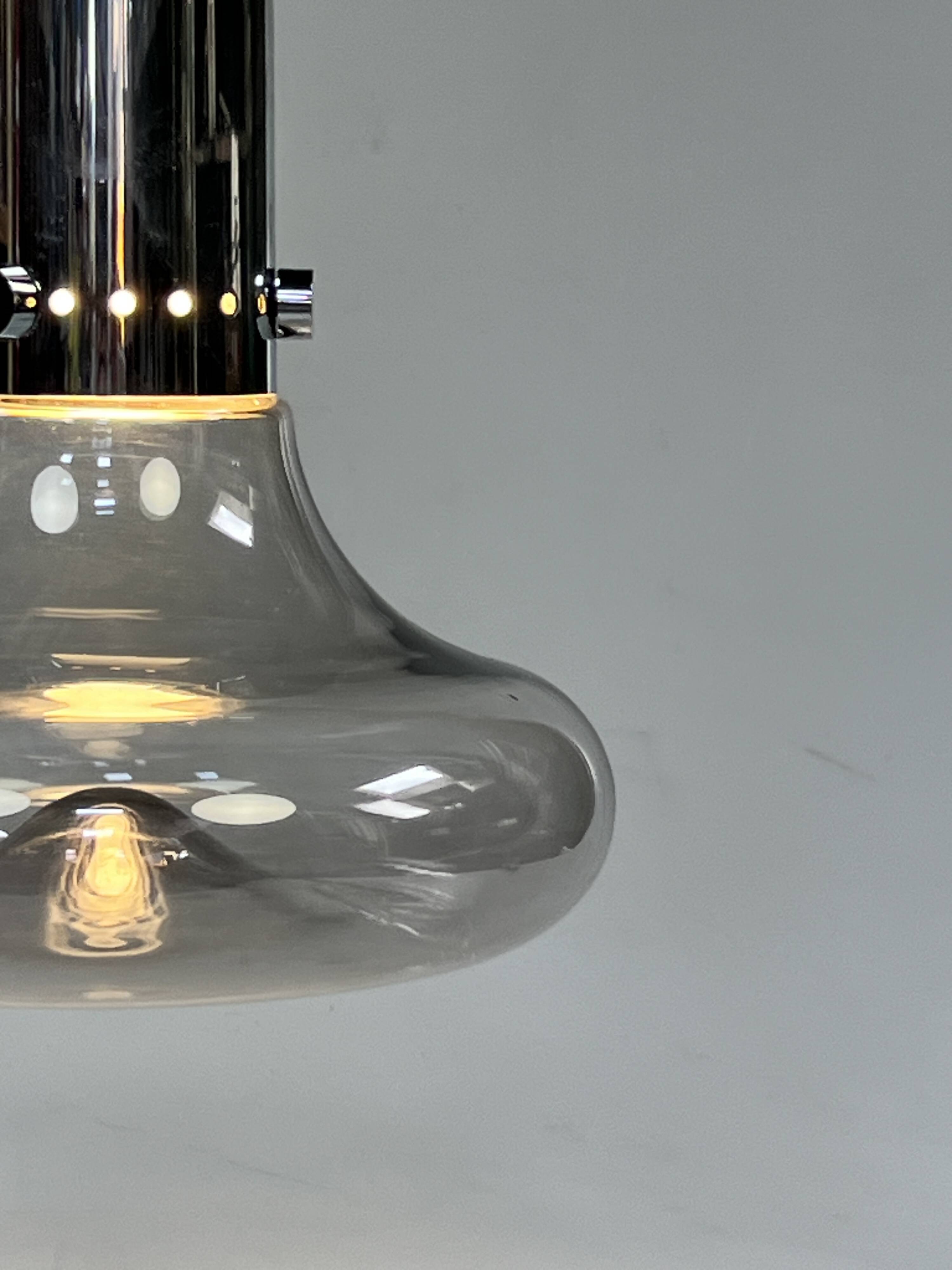 Vintage Space Age Pendant Lamp, Herbert Proft, Glashütte Limburg