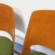 Suite de 4 chaises Mondor vintage de marque Baumann en bois tissu bouclette