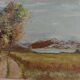 Painting oil on panel landscape mountains signed