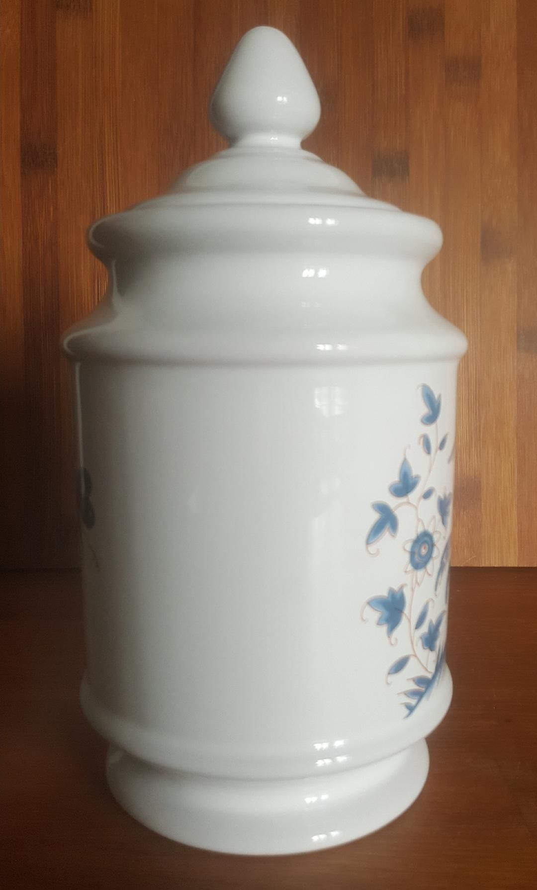 Olive pot decoration Blue moustiers in faience of Desvres GF Fourmaintraux