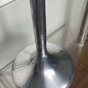 Pair of large aluminium bow candlesticks, Italy, 1970.