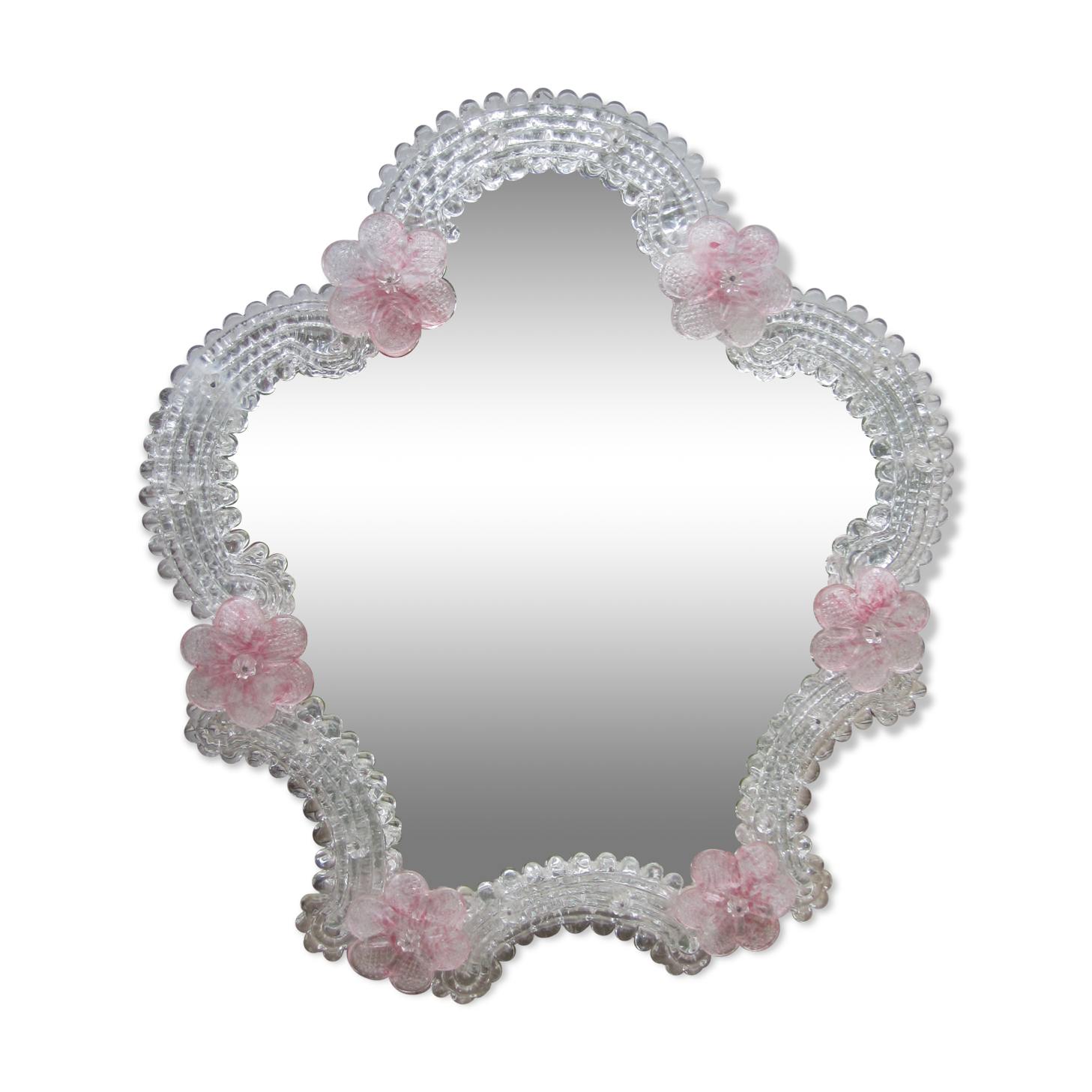 Venetian mirror flowers Murano 32x35cm