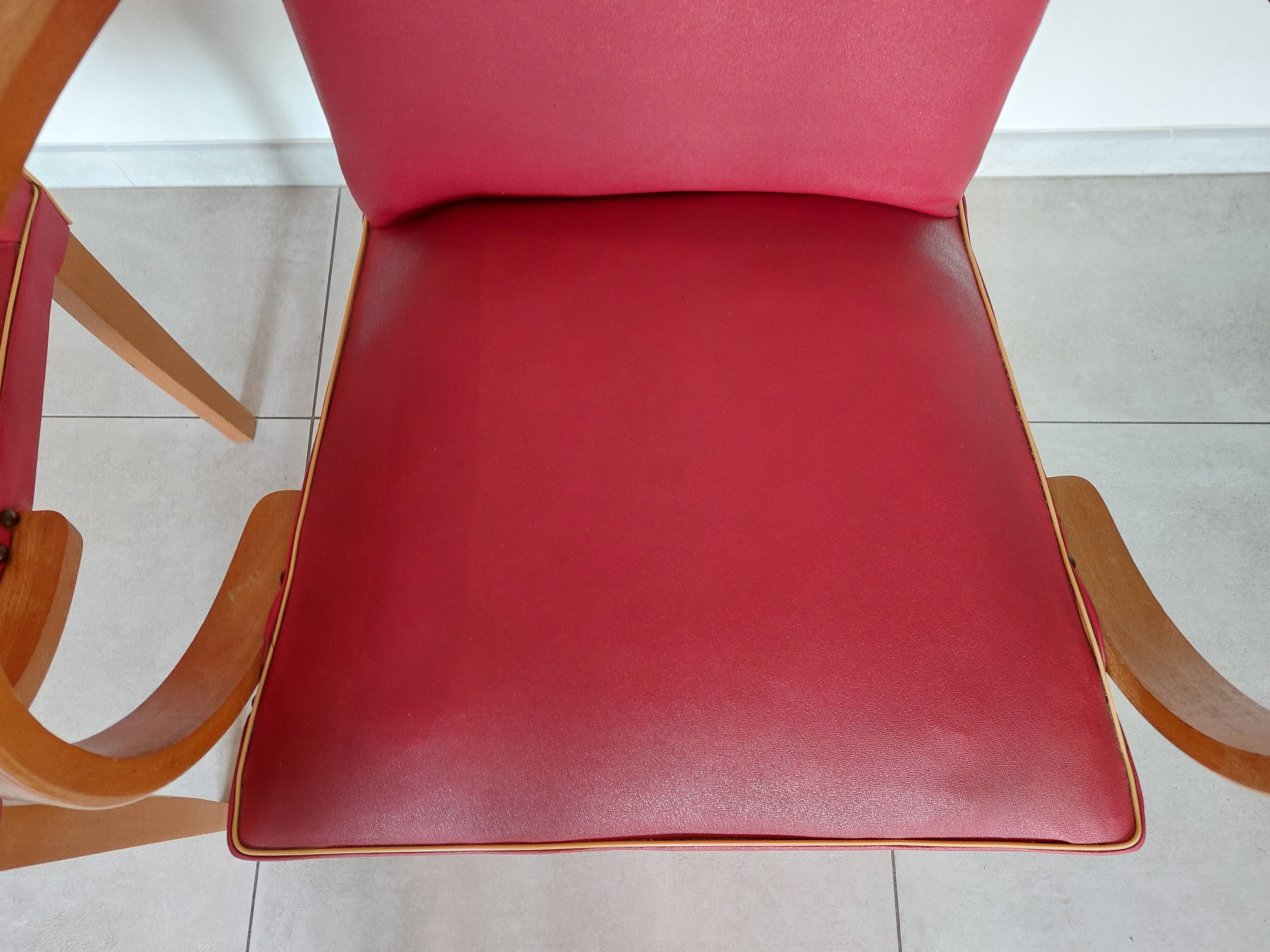 Pair of "moustache" bridge armchairs
