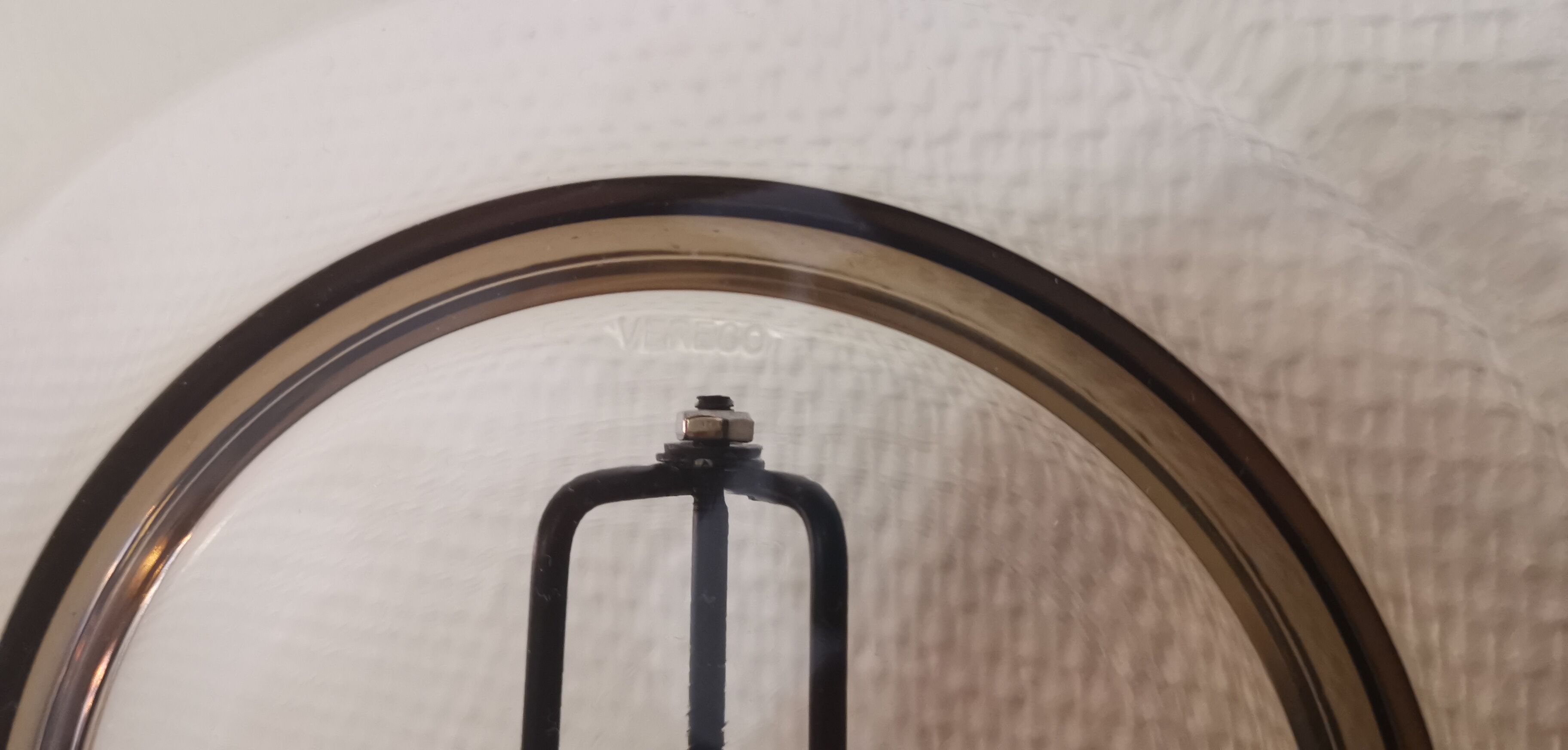 Set of 6 hollow plates in smoked brown glass Vereco 70'S Vintage