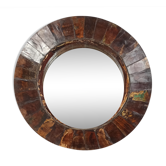 Miroir rond en bois ancien 31cm