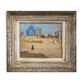 Orientalist painting "The mosque" 30's + Montparnasse frame