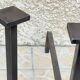 Pair of vintage steel geometric chenets