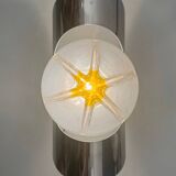 Chrome Murano Glass Sconces by Mazzega Set of 2