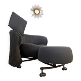 Armchair with pouf model girotonda italian design francesco binfaré year 80