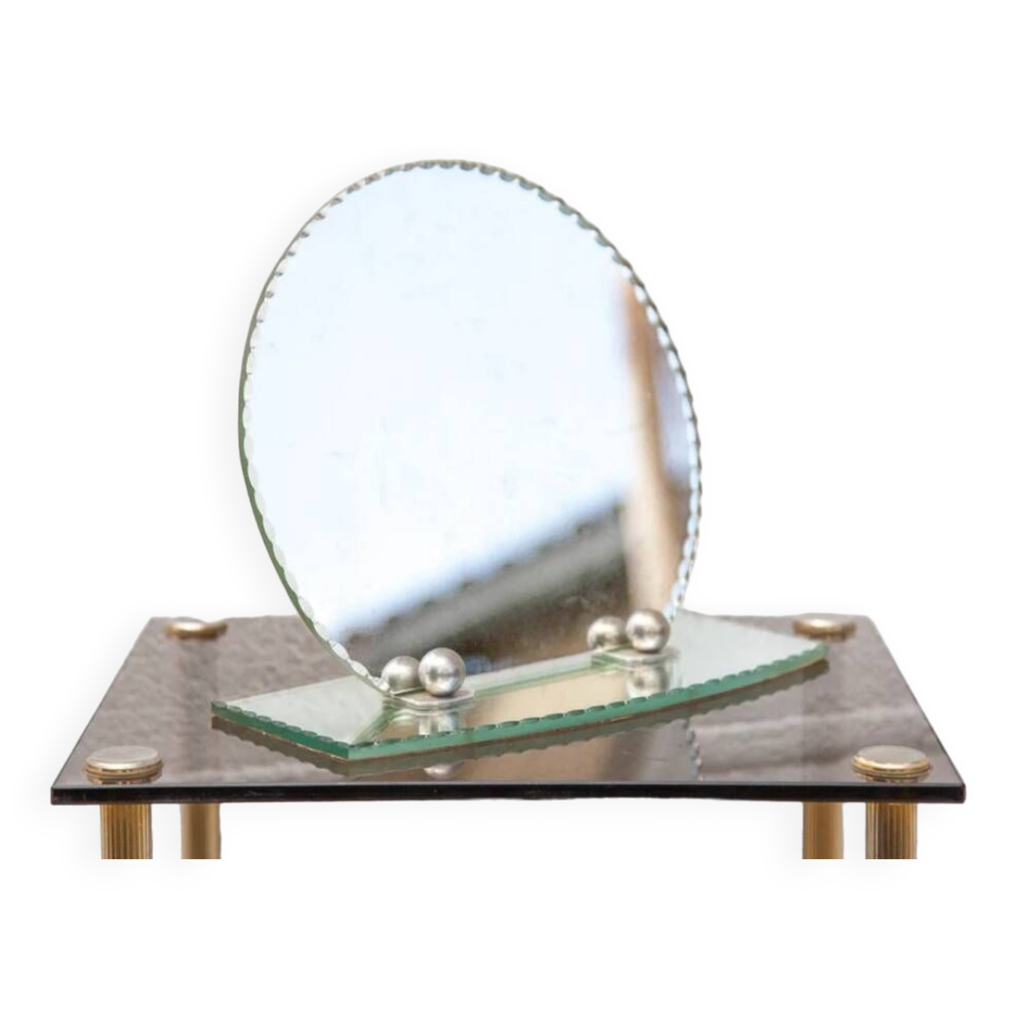 Art deco mirror, table mirror, mirror, vanity mirror, boudoir, beveled mirror, 30's