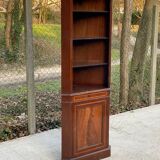 Victorian open corner cabinet in solid wood and marquetry
