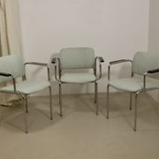 Set de 3 de chaises tubulaires en acier chromé, datant de 1970.Ref Amanda