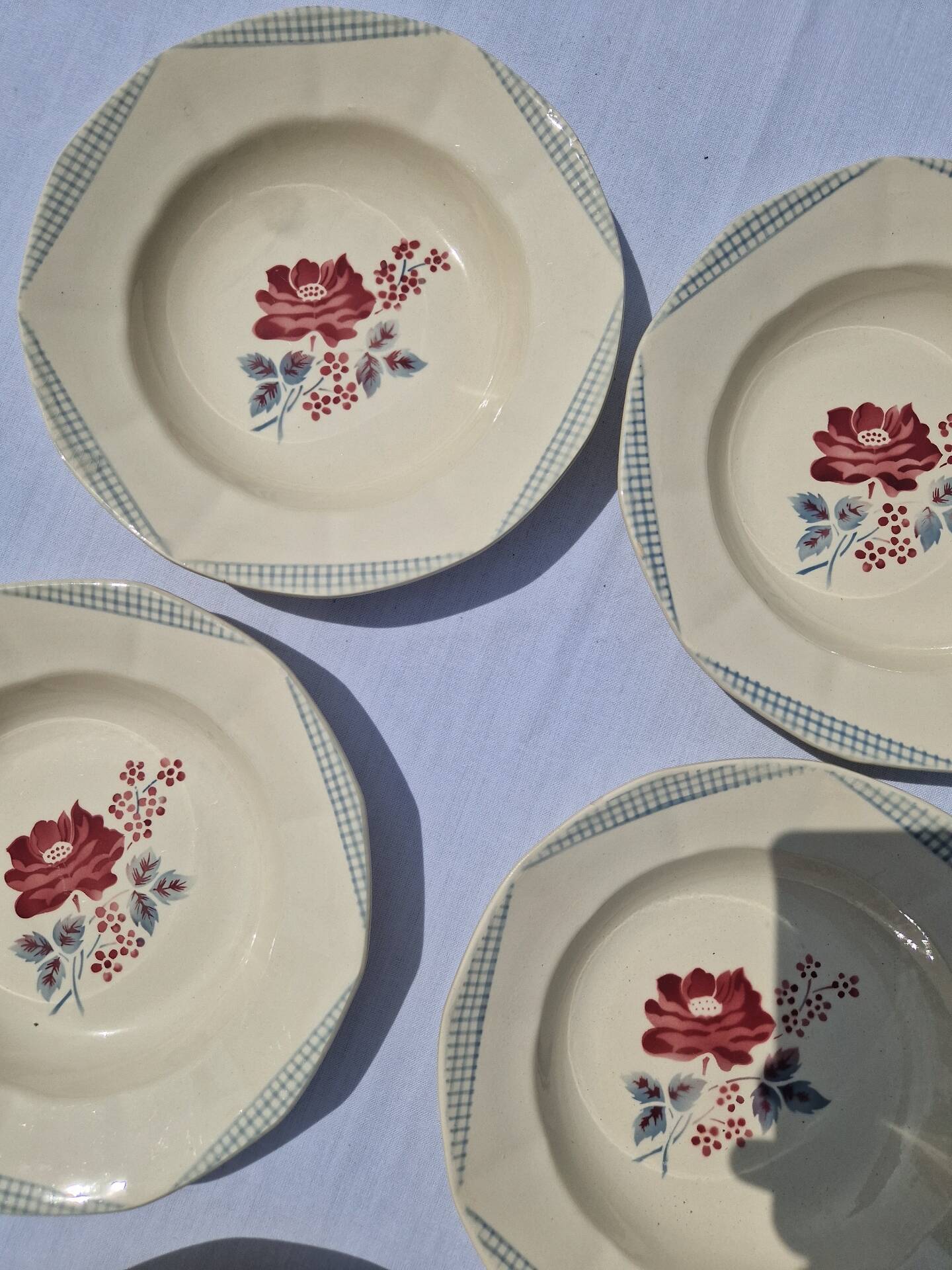 Set of 10 Deep Plates Model Josiane Sarreguemines Manufacture