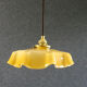 Old susmension in yellow and white opaline with cable and new douile - circa 1950