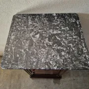 Louis Philippe XIX mahogany veneer and marble bedside table