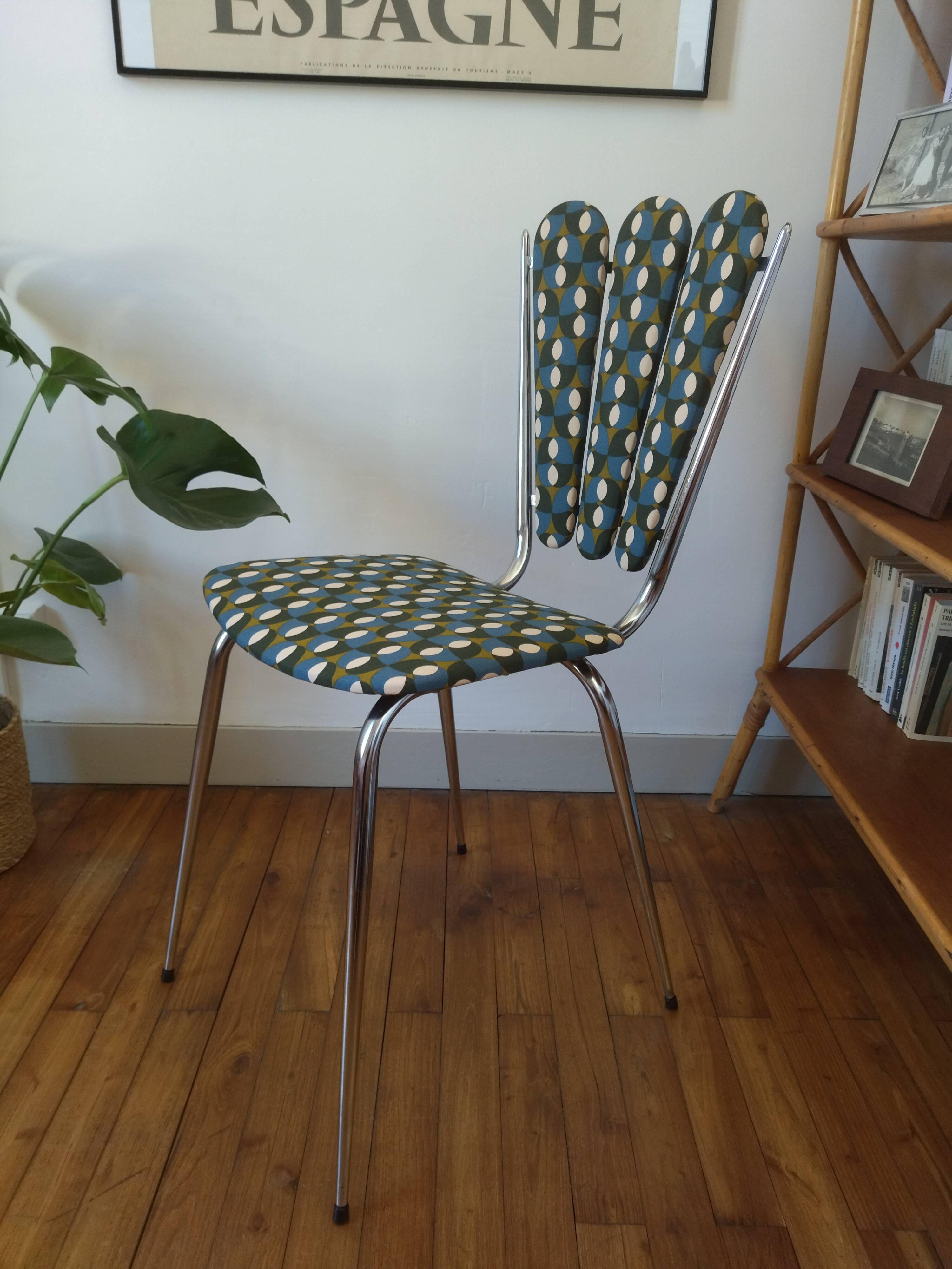 Set of reupholstered "petal" chairs