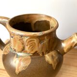 Pitcher carafe stoneware Denbac roosters 30s vintage