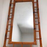 Miroir en bambou vintage