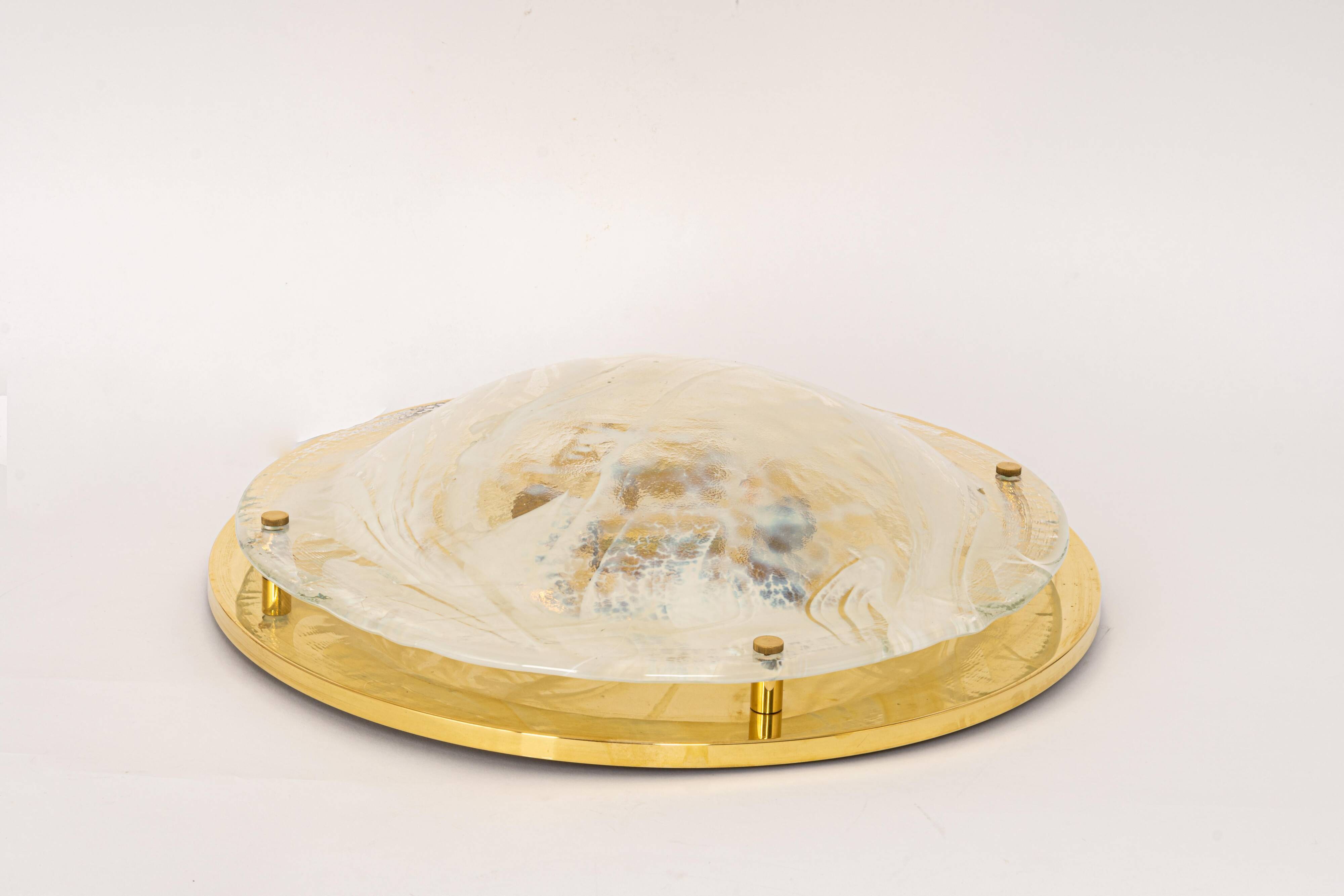 Large Murano brass wall lamp by Hillebrand, Germany, 1970s.