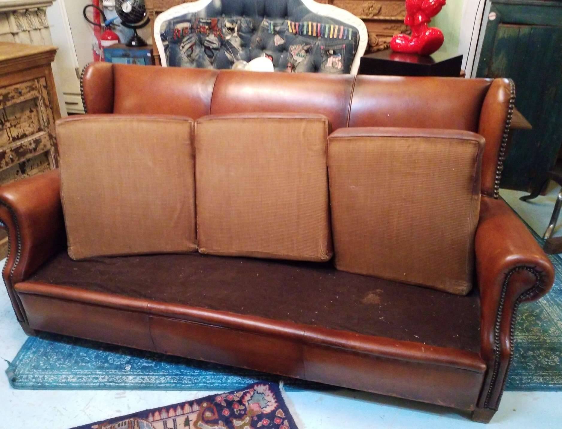 Leather club sofa