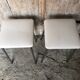 Pair of chromed metal stool + skai seat 1970s vintage