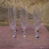 Series of six crystal champagne flutes